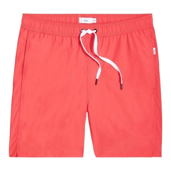 Onia The Charles 7" Lined Swim Trunks in Coral Beach Summer Vacation Men… - Picture 2 of 9